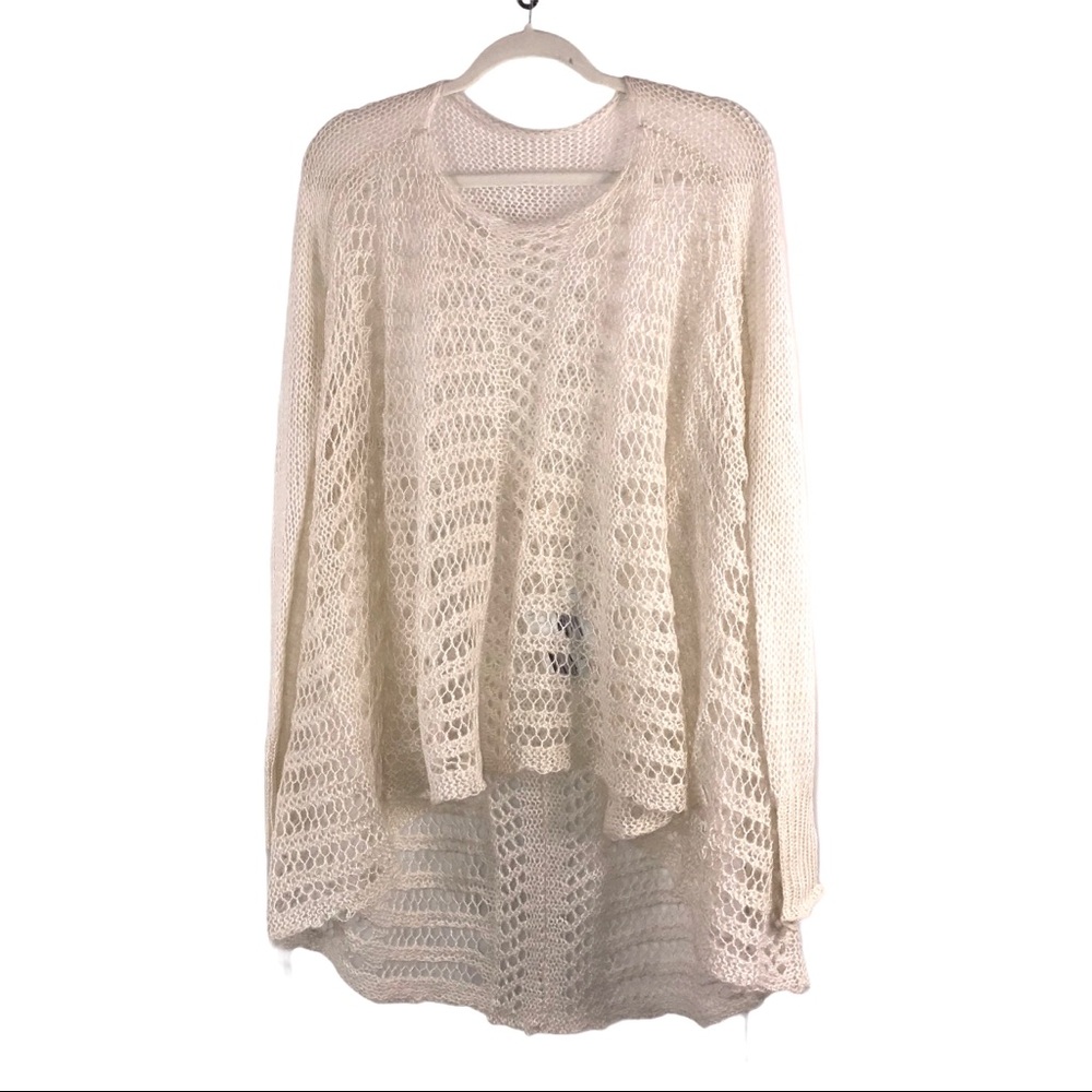 Ivory Knit Two Way Shabby Chic Cottagecore Sweater